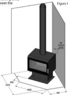 EUREKA Ruby Freestanding - Corner Installation - Solid Outer Flue Kit - 1