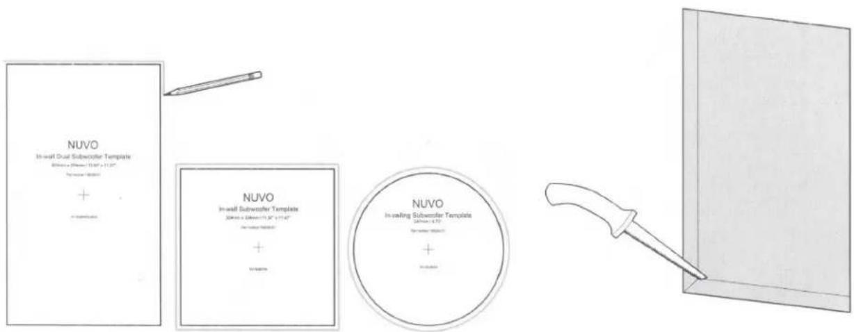 NUVO In-wall Dual Subwoofer Template Südamer 200mm x 15,0" x 11,0" + - NVO In-wall Subwoofer Template Südamer x 15,0" x 11,0" + - NVO In-wall Subwoofer Template Südamer x 15,0" x 11,0" + - NVO In-wall Subwoofer Template Südamer x 15,0" x 11,0" + -