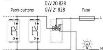 Push-buttons GW 20 828 GW 21 828 Fuse L N