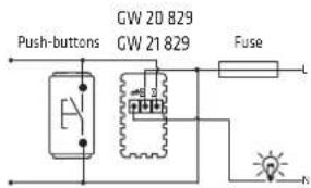 Push-buttons GW 20 829 GW 21 829 Fuse R