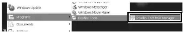 Windows Update Programs Documents Postflex Tools Windows Messenger Windows Movie Maker Postflex USB MSR Manager