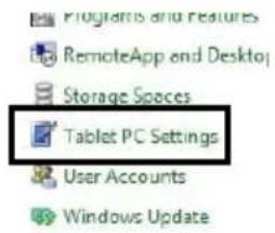 Programs and Features RemoteApp and Desktop Storage Spaces Tablet PC Settings User Accounts Windows Update