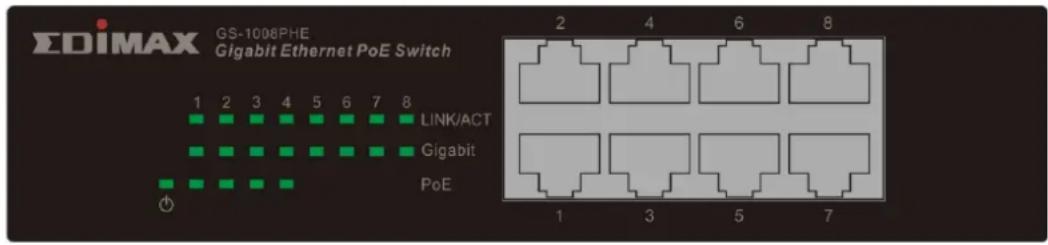 Edimax GS-1008PHE - Front Panel - 2