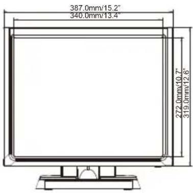 IIYAMA ProLite T1531SR-B6 - DIMENSIONS : ProLite T1731SR / ProLite T1731SAW - 1