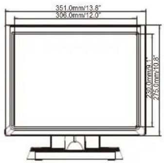 IIYAMA ProLite T1531SR-B6 - DIMENSIONS : ProLite T1531SR / ProLite T1531SAW - 1