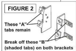 FIGURE 2 These "A" tabs remain Break off these "B" (shaded tabs) on both brackets