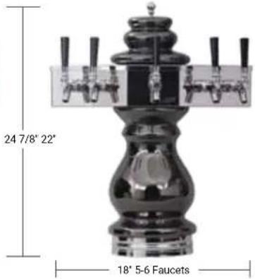 24 7/8" 22" 18" 5-6 Faucets