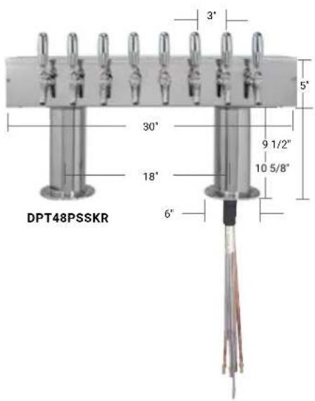 DPT48PSSKR 3° 5° 30° 9 1/2" 18° 10 5/8" 6"