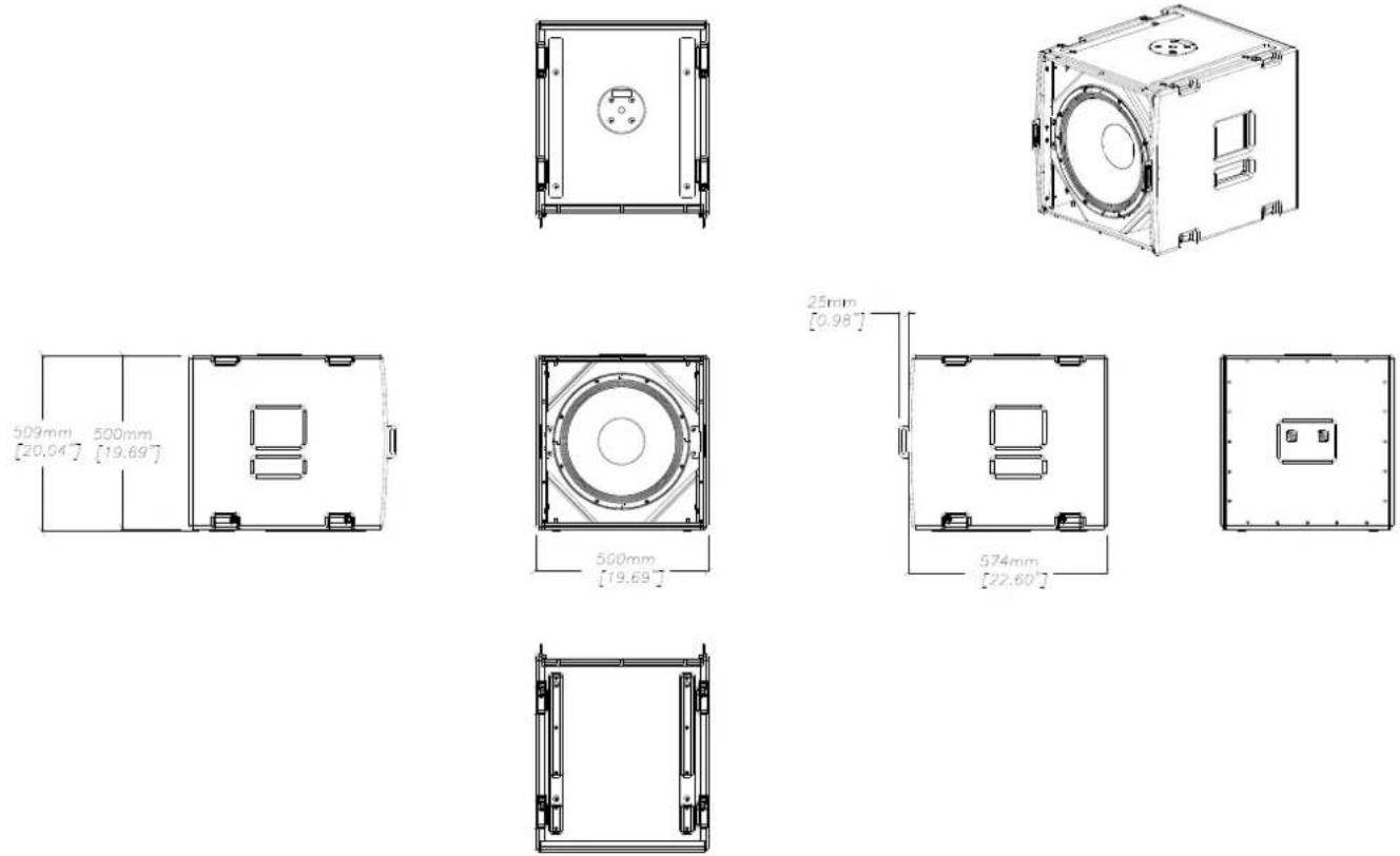 Martin Audio SXF115 - Technical Drawing - 1
