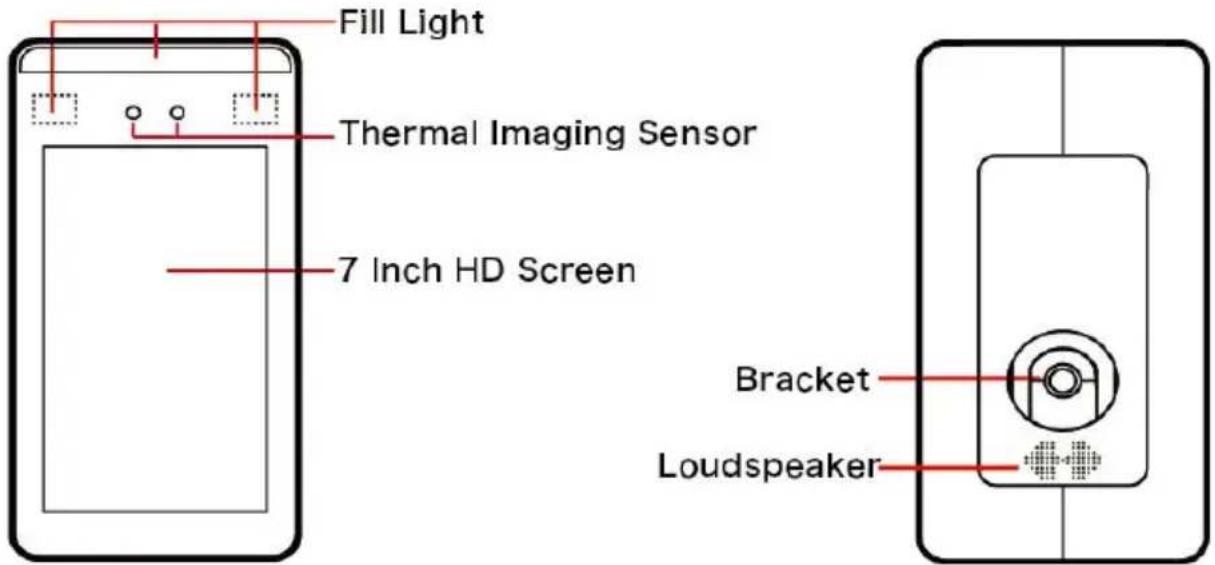 Fill Light Thermal Imaging Sensor 7 Inch HD Screen Bracket Loudspeaker