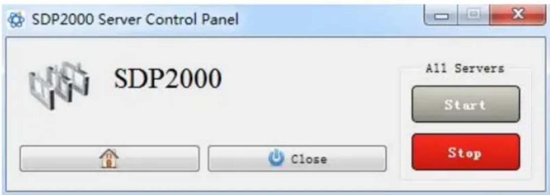 SDP2000 Server Control Panel SDP2000 All Servers Start Close Stop