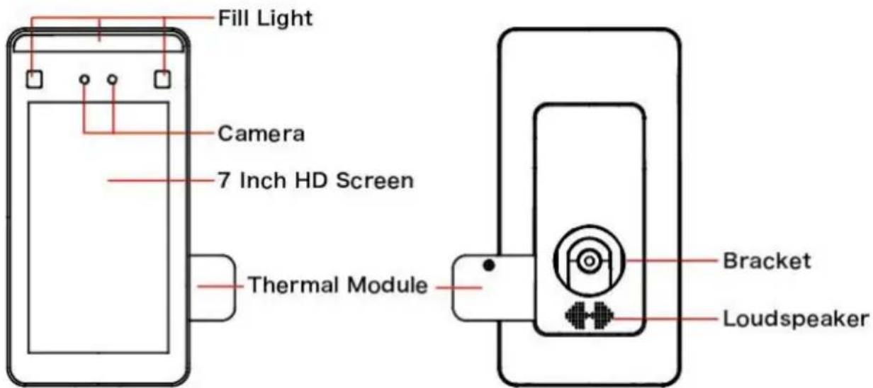 Fill Light Camera 7 Inch HD Screen Thermal Module Bracket Loudspeaker