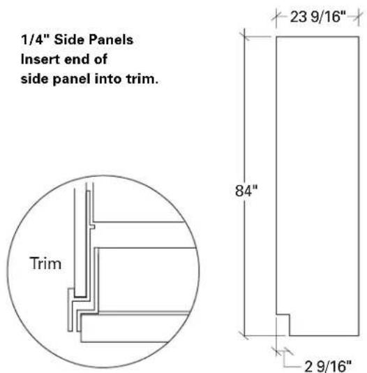 GE ZWSP48D - Side Panel or Filler Options (not to scale) - 1