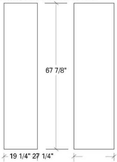 GE ZWSP48D - Custom Door Panel Dimensions Using Standard Trim 1/4" thick panels or Panels secured to 1/4" thick backing - 1
