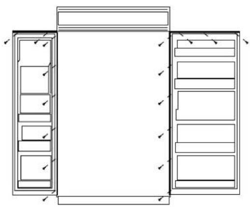 GE ZWSP48D - For models with full width dispenser trim and 2 piece freezer panels: - 7