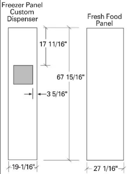 GE ZWSP48D - 3/4" thick panel with standard handle and/or ZWCD2 custom collar trim - 3