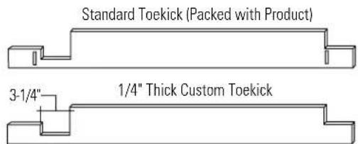 GE ZWSP48D - To raise or lower case trim to other installation heights: - 5