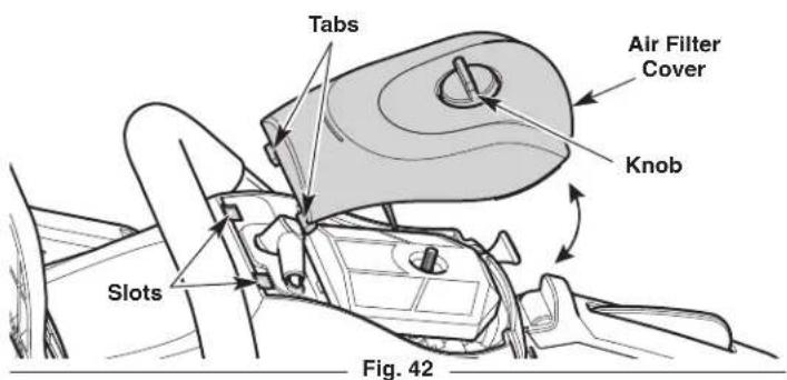 Tabs Air Filter Cover Knob Slots Fig. 42