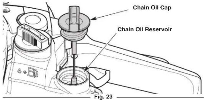 Chain Oil Cap Chain Oil Reservoir Fig. 23