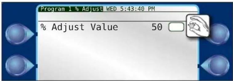 % Adjust Value 50