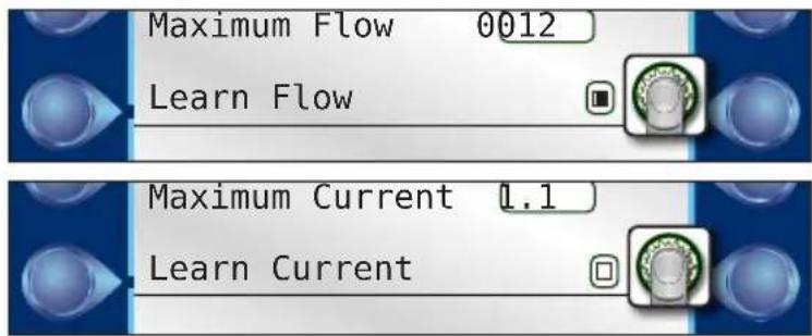 Maximum Flow 0012 Learn Flow Maximum Current 1.1 Learn Current