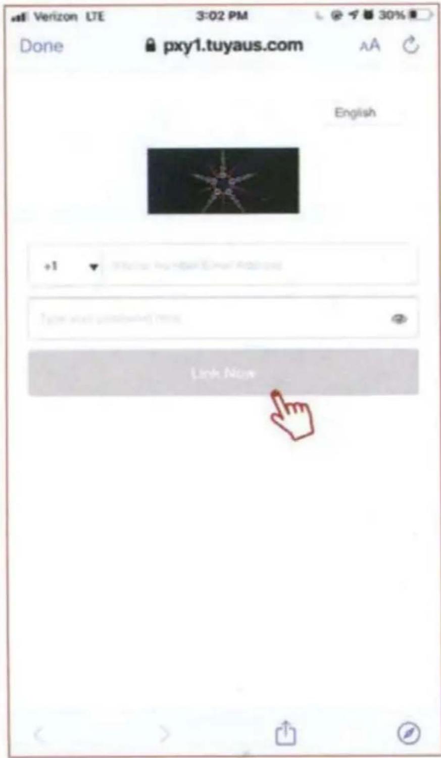 Satco Strafish S11285 - Enter your Satco Starfish username and password to link your accounts, then tap "Link Now". - 1