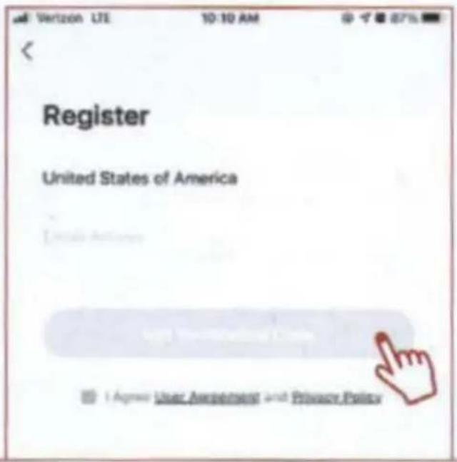 Verizon LTE 10:10 AM Register United States of America Agree User Agreement and Privacy Point
