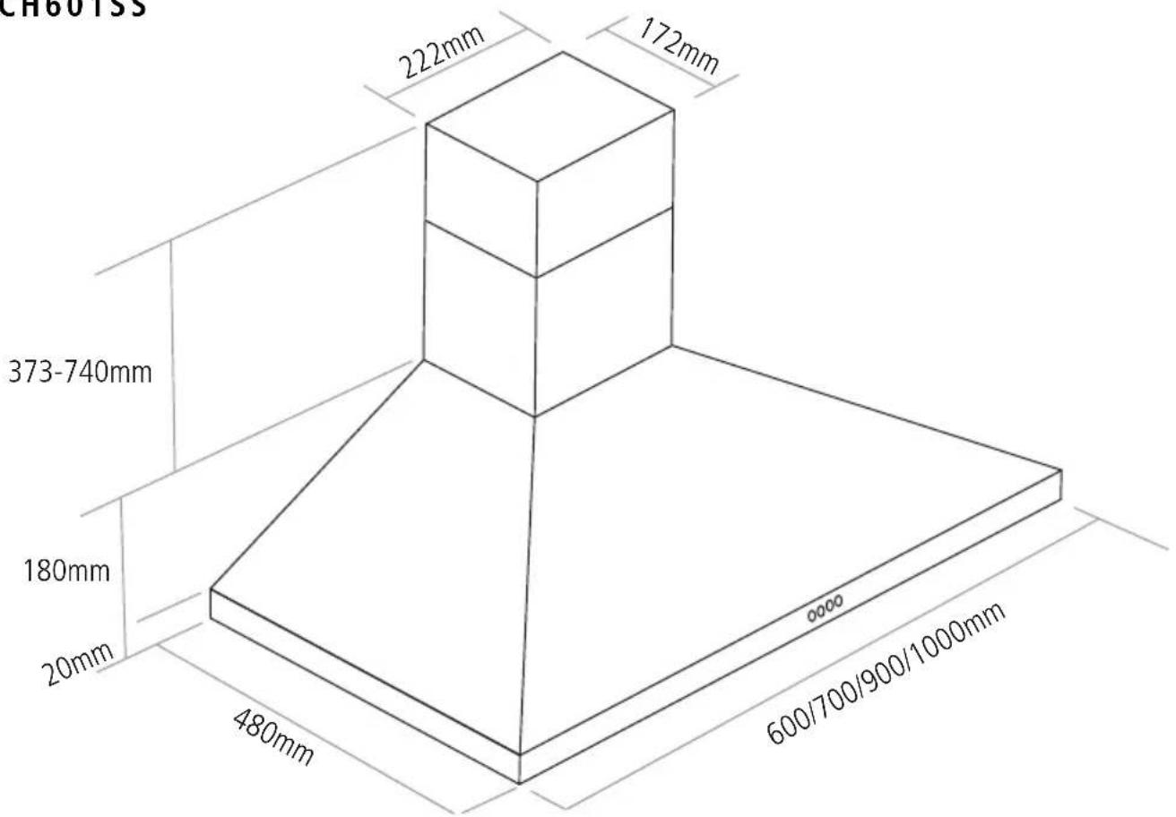 Caple CCH101 - PRODUCT DIMENSIONS - 1