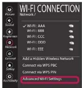 LG OLED65E8YVA - Network Settings - 6