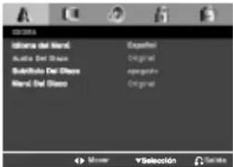 OKOTA Idierra del Mardi Audio Del Disco Subdiviso Del Disco Mardi Del Disco Españel Original apengrofo Original ▶ Move ▼ Selección Sistema
