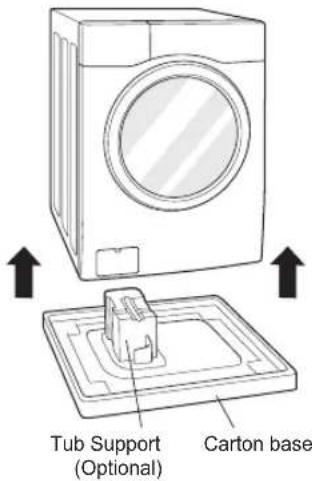 LG F12496NS - Lift the washing machine off the foam base. - 1