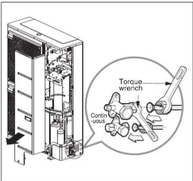 LG AVUQ24GJLA0 - Connecting the pipes to the Outdoor unit - 1