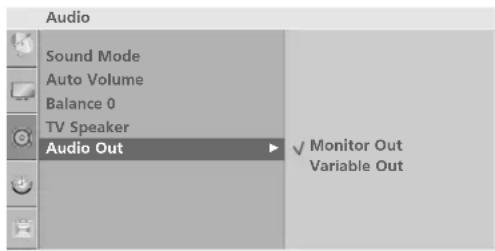 LG 47LG30RA - SELECTING AUDIO OUT (Except 22LG3\*\*\*) - 2