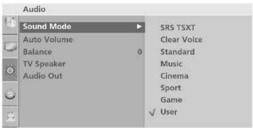 LG 47LG30RA - SOUND SETTING ADJUSTMENT -USER MODE - 2