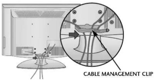 LG 47LG30RA - Open the CABLE MANAGEMENT CLIP as shown and manage the cables. - 1