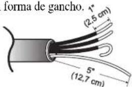 forma de gancho. 1" (2,5 cm) 5" (12,7 cm)