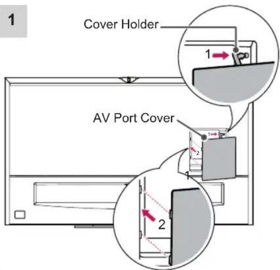 LG 49UB859Y - Assembling the AV cover - 3