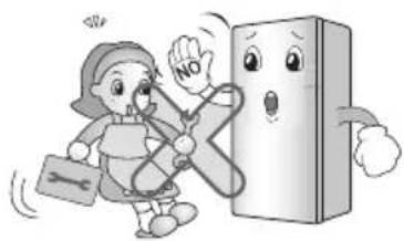 LG R-2012YTY - Do not allow any person except the qualified engineer to disassemble, repair or alter the refrigerator. - 1