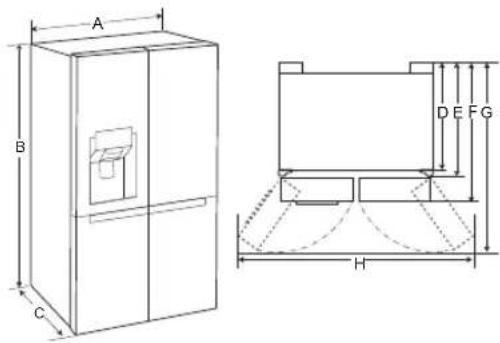 LG GCL-267AXW - Dimensions and Clearances - 1