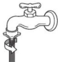 LG TD932AFF0 - Connect the water supply hose to the tap. - 1