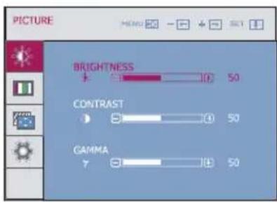 LG W2052TG - Main menu Sub menu Description - 2