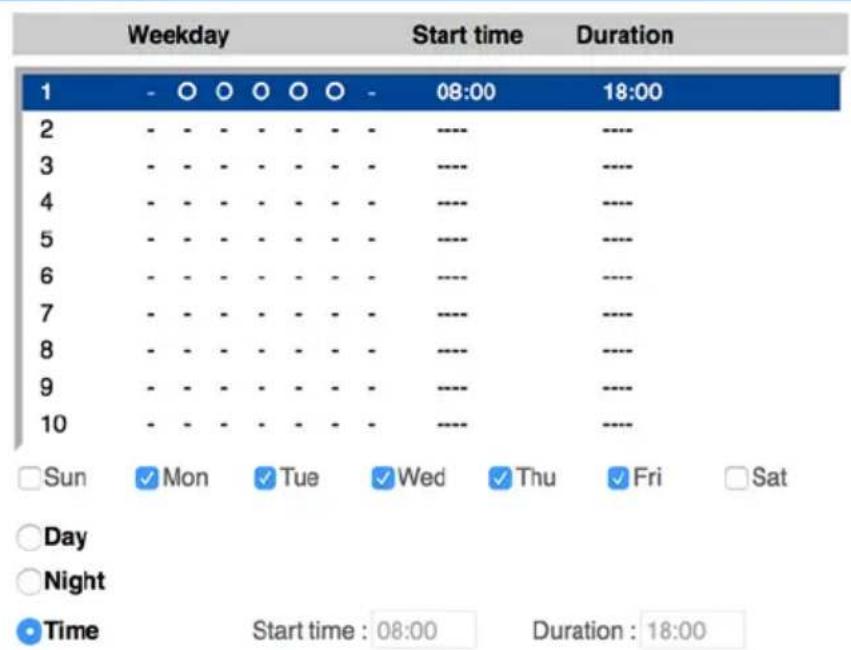 Mobotix Move VB-4-IR - Schedule - 1