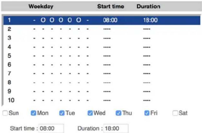 Mobotix Move VB-4-IR - Recording Schedule - 1