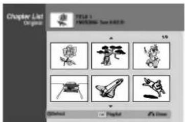 LG RC68222P1 - Use ▲/▼ to select 'Chapter' from Title List-Original options then press ENTER. - 1