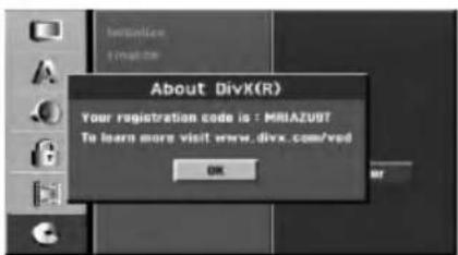LG DR7924TDL - DivX Registration Code - 1