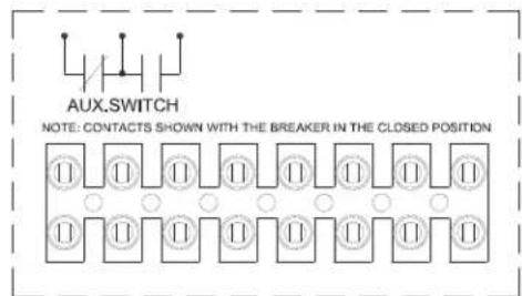 AUX.SWITCH NOTE: CONTACTS SHOWN WITH THE BREAKER IN THE CLOSED POSITION
