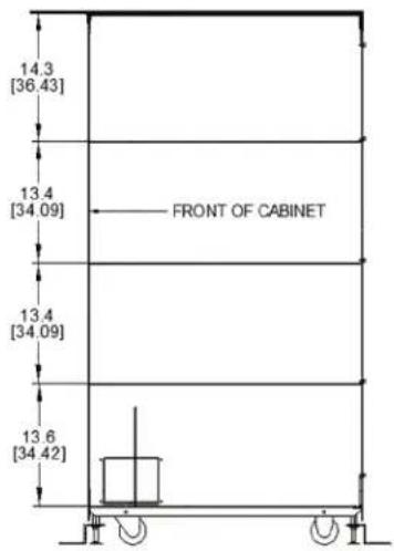 14.3 [36.43] 13.4 [34.09] FRONT OF CABINET 13.4 [34.09] 13.6 [34.42]