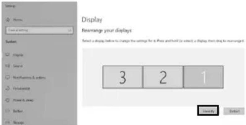 Display Rearrange your displays Select a display before to change the settings for it. Press and hold (or select) a display, then drag to rearrange it. 3 2 1 Identify Detect