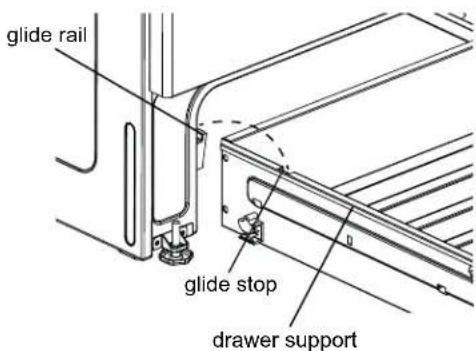 FRIGIDAIRE FFEF3051TB - To replace the drawer: - 1