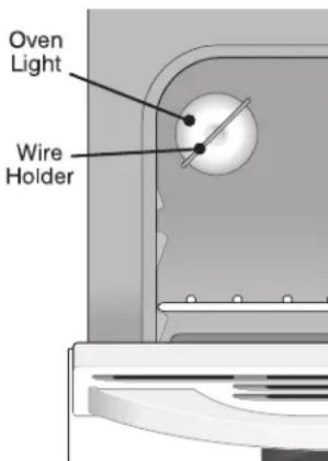 FRIGIDAIRE FEF355DB - To replace the oven light bulb: - 1